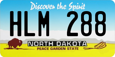 ND license plate HLM288