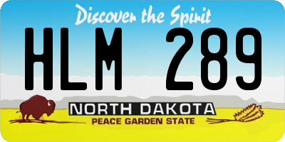 ND license plate HLM289