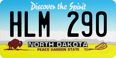 ND license plate HLM290