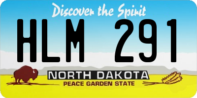 ND license plate HLM291