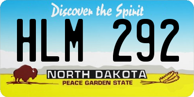 ND license plate HLM292