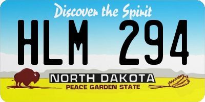 ND license plate HLM294