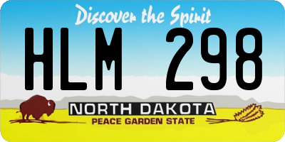 ND license plate HLM298