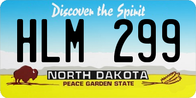 ND license plate HLM299