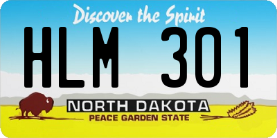 ND license plate HLM301