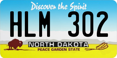 ND license plate HLM302