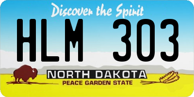 ND license plate HLM303