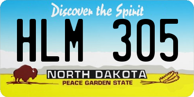 ND license plate HLM305