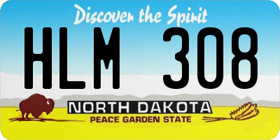 ND license plate HLM308