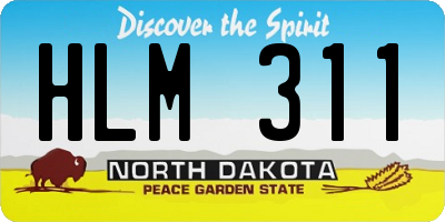 ND license plate HLM311