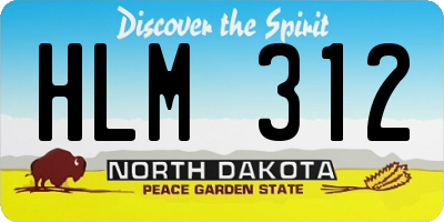 ND license plate HLM312