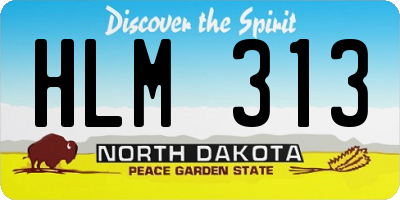 ND license plate HLM313