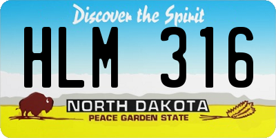 ND license plate HLM316