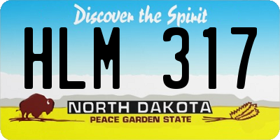 ND license plate HLM317