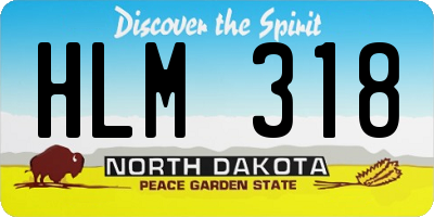 ND license plate HLM318