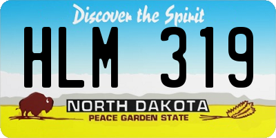 ND license plate HLM319