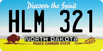 ND license plate HLM321