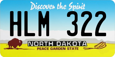 ND license plate HLM322