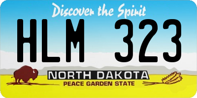 ND license plate HLM323