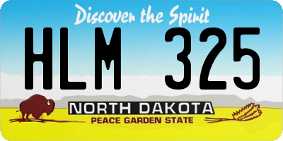 ND license plate HLM325