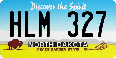 ND license plate HLM327