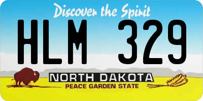 ND license plate HLM329