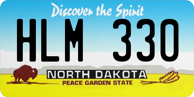 ND license plate HLM330