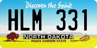 ND license plate HLM331