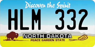 ND license plate HLM332