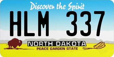 ND license plate HLM337