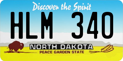 ND license plate HLM340