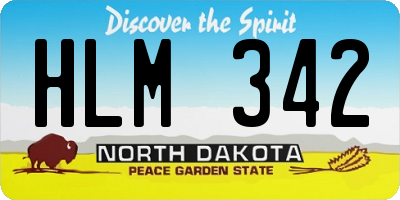 ND license plate HLM342