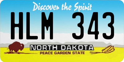 ND license plate HLM343