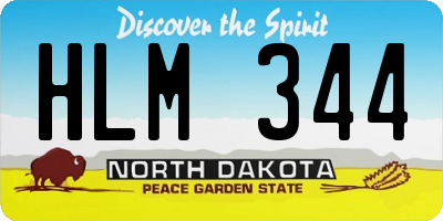 ND license plate HLM344