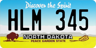 ND license plate HLM345