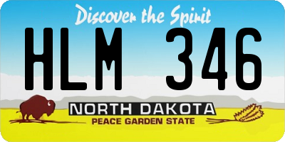 ND license plate HLM346