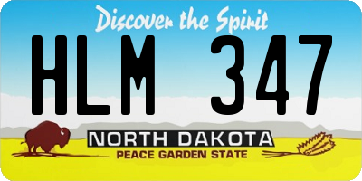 ND license plate HLM347