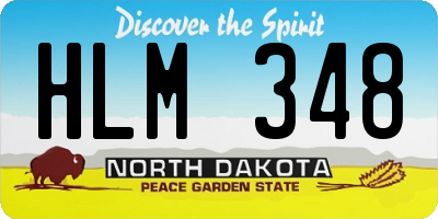 ND license plate HLM348