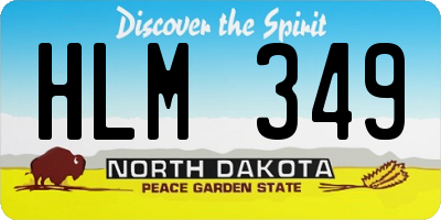 ND license plate HLM349