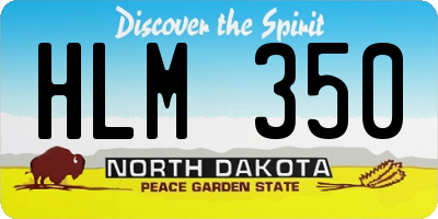 ND license plate HLM350