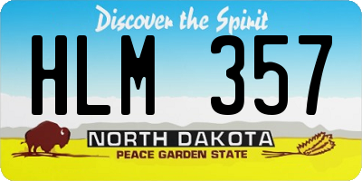 ND license plate HLM357