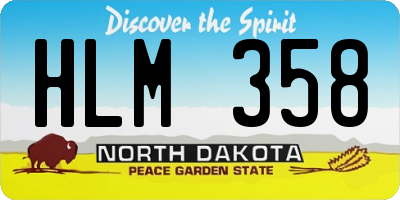 ND license plate HLM358