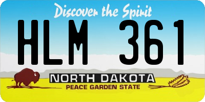 ND license plate HLM361