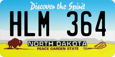 ND license plate HLM364