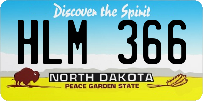 ND license plate HLM366