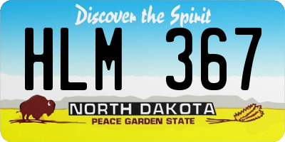 ND license plate HLM367