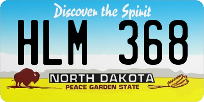 ND license plate HLM368