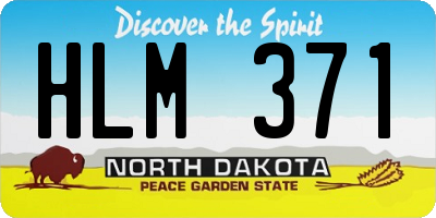 ND license plate HLM371