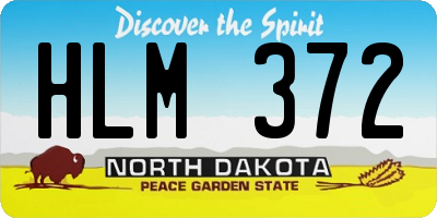 ND license plate HLM372