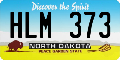 ND license plate HLM373